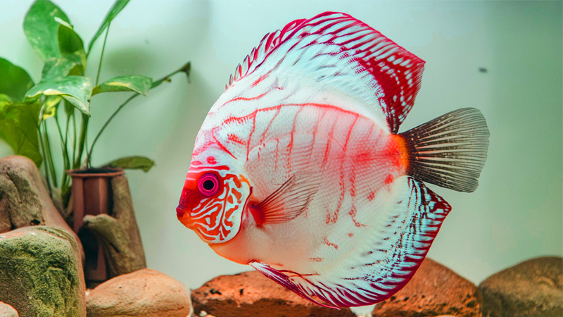 SNOW-RED-ALBINO-DISCUS